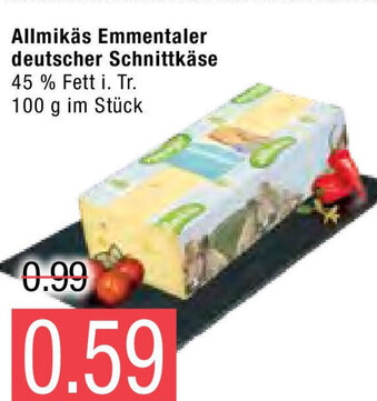 Marktkauf Allmikäs Emmentaler deutscher Schnittkäse 100g Angebot