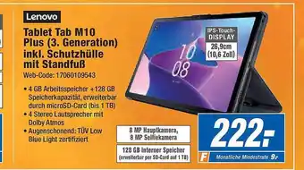 Expert Lenovo tablet tab m10 plus (3. generation) inkl. schutzhülle mit standfuß Angebot