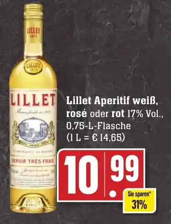 Edeka Neukauf Lillet Aperitif weiß, rosé oder rot 0,75 L Flasche Angebot