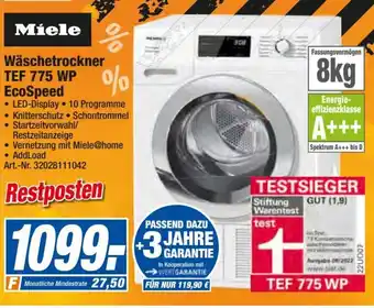 expert Techno Land Miele Waschetrockner | TEF775WP EcoSpeed Angebot