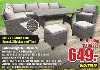 B1 Discount Baumarkt Madeira Gartenlounge Set Angebot