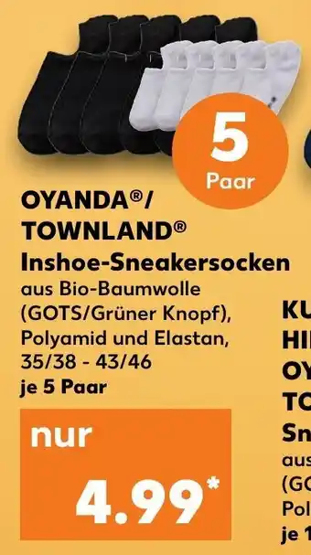 Kaufland Oyanda Townland Inshoe Sneakersocken Angebot