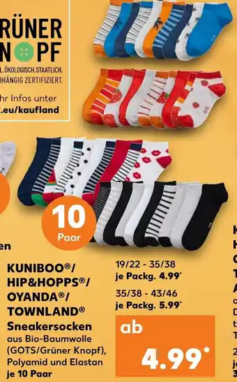 Kaufland Kuniboo/Hip&Hopps Oyanda/Townland Sneakersocken Angebot