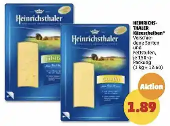 PENNY Heinrichsthaler Käsescheiben 150 g Packung Angebot