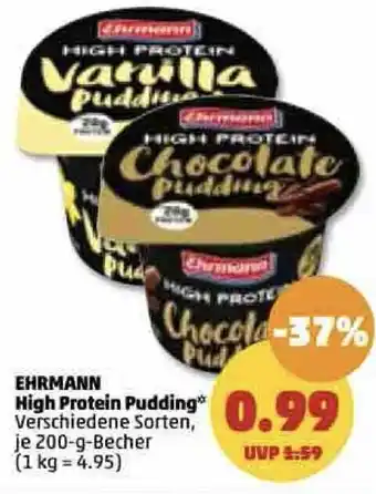 PENNY Ehrmann High Protein Pudding 200 g Becher Angebot