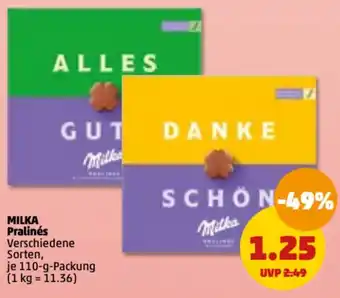 PENNY Milka Pralinés 110 g Packung Angebot