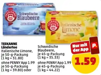 PENNY Teekanne Ländertee 50/45 g Packung Angebot