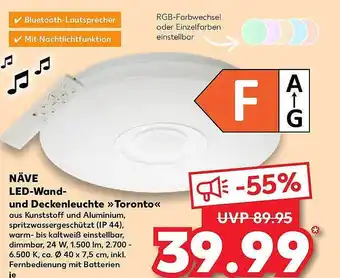 Kaufland Näve led-wand-und deckenleuchte „toronto“ Angebot