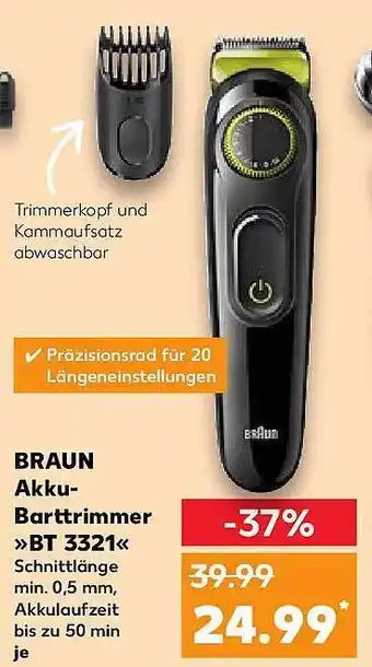 Kaufland Braun akku-barttrimmer „bt 3321“ Angebot