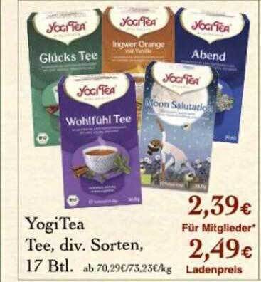 Yogi tea tee Angebot bei LPG Biomarkt
