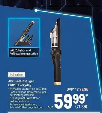 METRO Livington akku-kleinsauger prime everyday Angebot