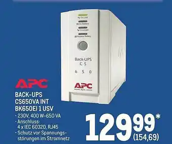 METRO Apc back-upc cs650va int bk650ei 1 usv Angebot