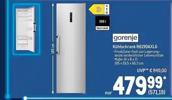 METRO Gorenje kühlschrank r619daxkl6 Angebot