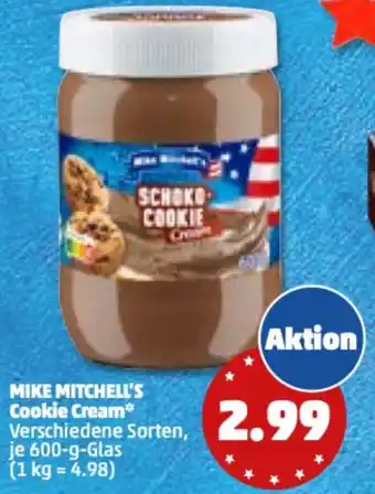 PENNY Mike Mitchell's Cookie Cream 600 g Glas Angebot