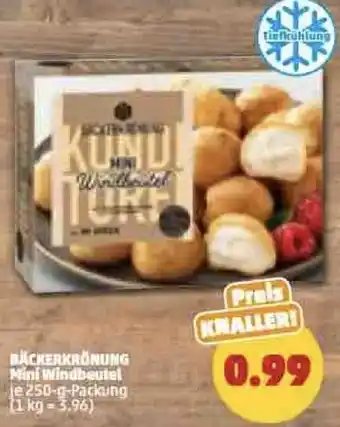 PENNY Bäckerkrönung Mini Windbeutel 250 g Packung Angebot