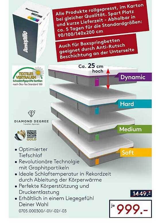 Dunlopillo diamond degree Angebot bei Möbel Rieger