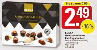 WEZ Edeka Genussmomente Lieblingspralinen 200 g Packung Angebot