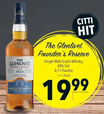 CITTI Markt The Glenlivet Founder's Reserve Single Malt Whisky 700ml Angebot