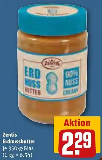 REWE Zentis Erdnussbutter 350 g Glas Angebot