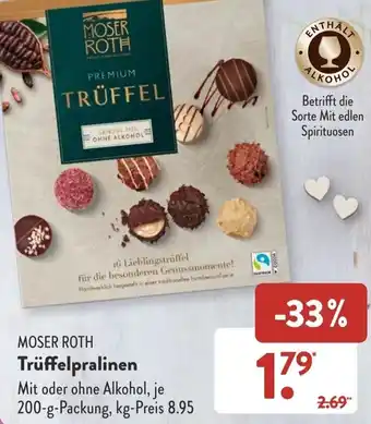 Aldi Süd Moser Roth Trüffelpralinen 200 g Packung Angebot