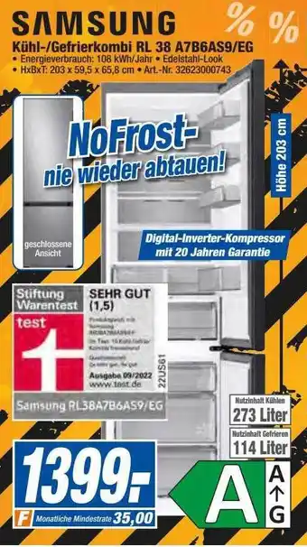 expert Techno Land Samsung kühl- gefrierkombination rl38a7b6as9.eg Angebot