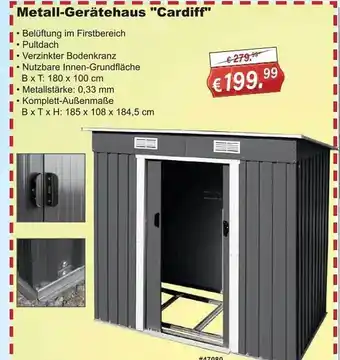 Stabilo Fachmarkt Metall-gerätehaus „cardiff“ Angebot