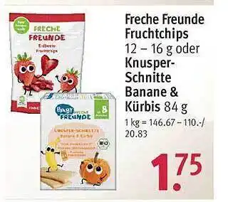 Rossmann Freche freunde fruchtchips oder knusper-schnitte banane & kürbis Angebot