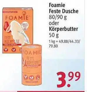 Rossmann Foamie feste dusche oder körperbutter Angebot