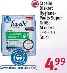 Rossmann Facelle diskret hygiene-pants super größe m oder l Angebot
