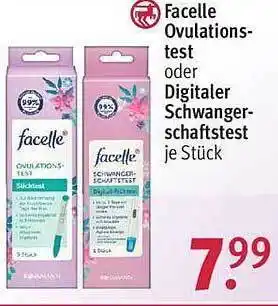 Rossmann Facelle ovulations-test oder digitaler schwanger-schaftstest Angebot