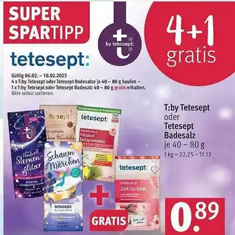 Rossmann T:by tetesept oder tetesept badesalz Angebot