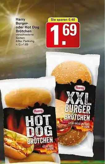 WEZ Harry burger- oder hot dog brötchen Angebot