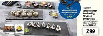 Lidl Ernesto schieferplatten 3 rechteckig, 2 platten oder 8 untersetzer Angebot