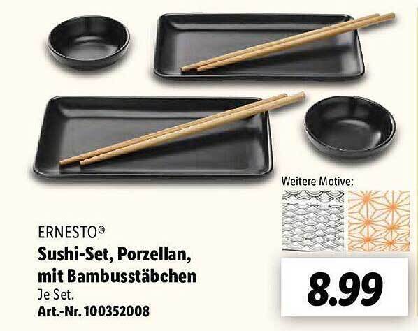 Ernesto sushi-set, porzellan, mit bambusstbchen Angebot bei Lidl
