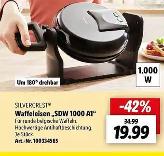 Lidl Silvercrest waffeleisen „sdw 1000 a1“ Angebot