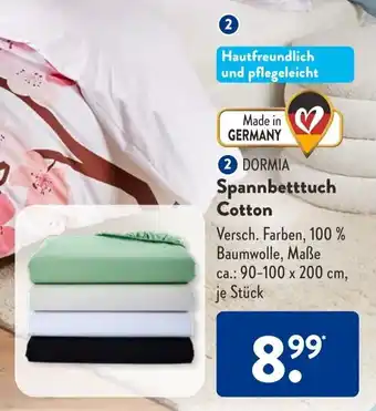 Aldi Süd Dormia Spannbetttuch Cotton Angebot