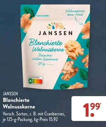 Aldi Süd Janssen Blanchierte Walnusskerne 125 g Packung Angebot