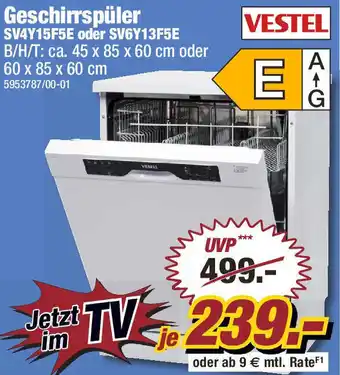 Poco Vestel Geschirrspülmittel SV4Y15F5E oder SV6Y13F5E Angebot