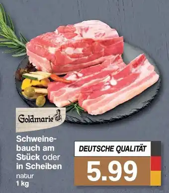 Famila Nord West Goldmarie Schweinebauch am Stuck oder im Scheiben 1kg Angebot