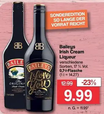 Famila Nord West Baileys Irish Cream Liqueur 700 ml Angebot