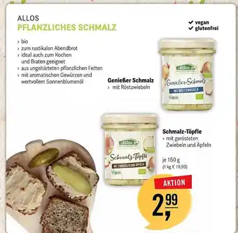 Reformhaus Bacher Allos pflanzliches schmalz Angebot