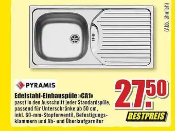 B1 Discount Baumarkt Pyramis edelstahl-einbauspüle „ca1“ Angebot