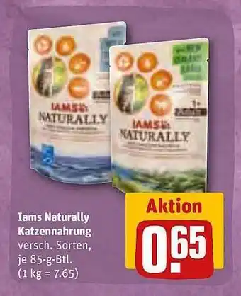 REWE Iams naturally katzennahrung Angebot