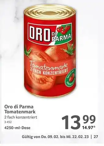 Selgros Oro di parma tomatenmark Angebot