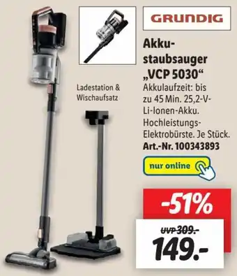 Lidl Grundig Akkustaubsauger VCP 5030 Angebot