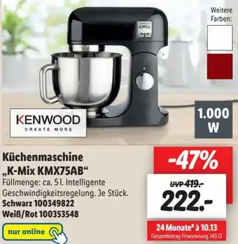 Lidl Kenwood Küchenmaschine K-Mix KMX75AB Angebot