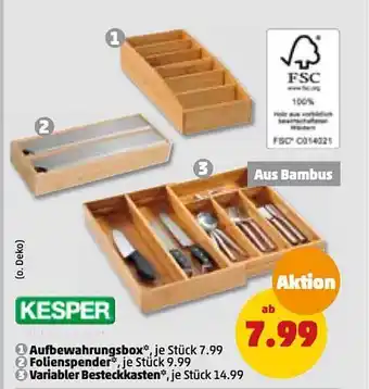 PENNY Kesper aufbewahrungsbox, folienspender oder variable besteckkasten Angebot