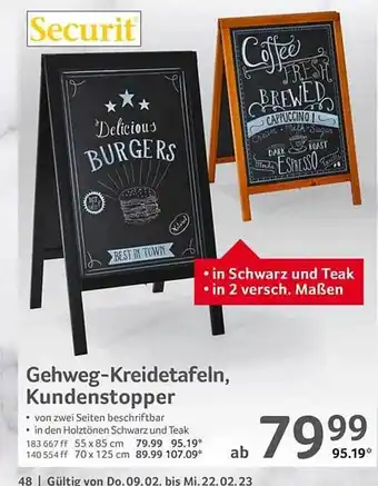 Selgros Gehwe-kreidetafeln, kundenstopper Angebot