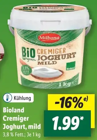 Lidl Bioland Cremiger Joghurt, mild 1 kg Angebot