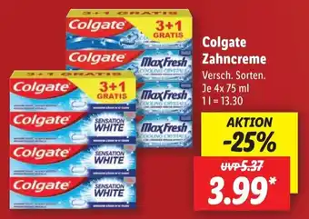 Lidl Colgate Zahncreme 4x75 ml Angebot